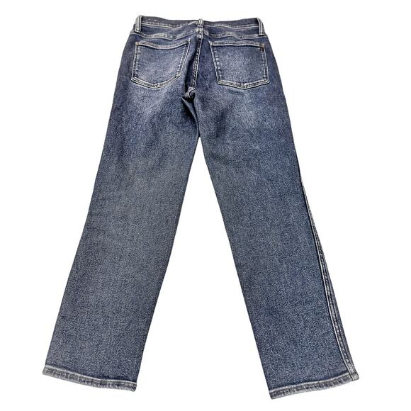 Madewell Stovepipe Straight Leg Dark Wash Denim Jeans Flexible Zip Fly Size 27 - Picture 3 of 11